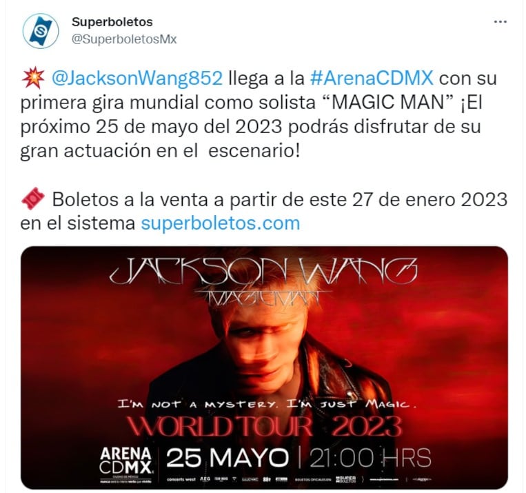Jackson Wang anuncia concierto en México