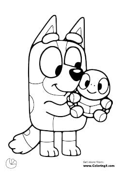 Dibujos de Bluey con temática del Día del Niño para colorear