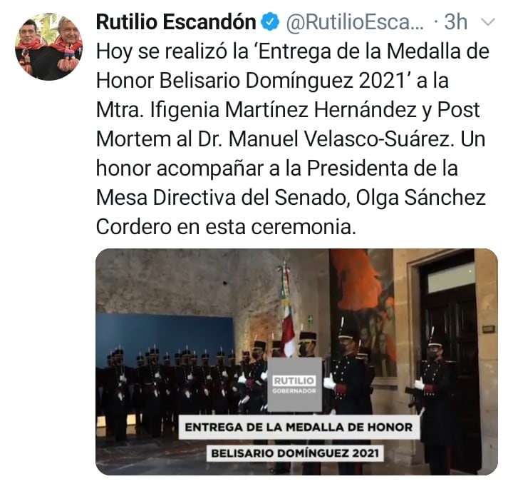 Twit Rutilio Escandón