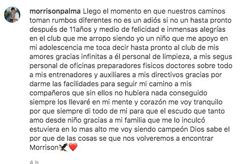 Mensaje Morrison Palma