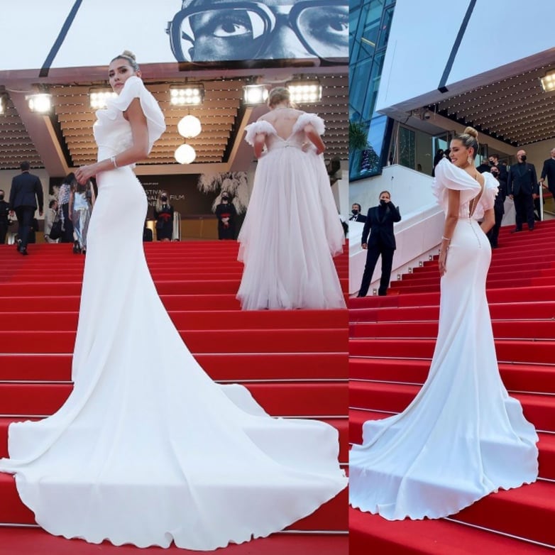Michelle Salas en el Festival de Cannes con vestido de novia.