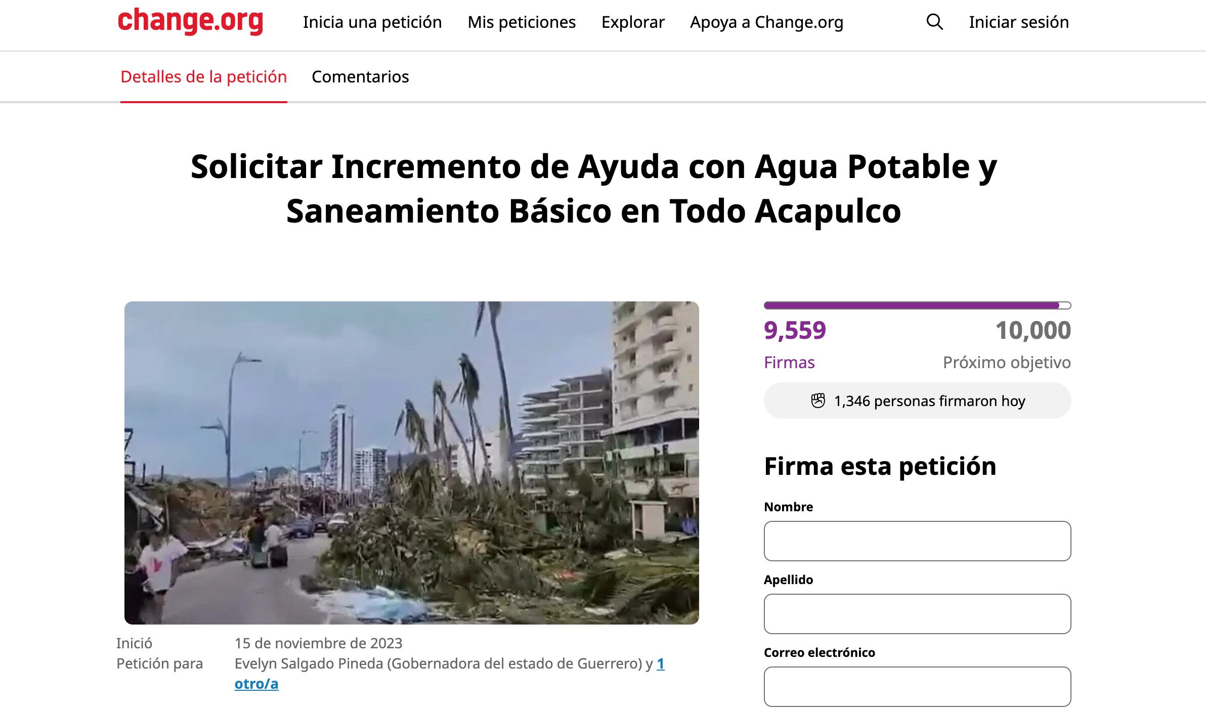 Change.org para Acapulco