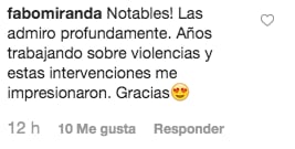 Comentarios de apoyo
