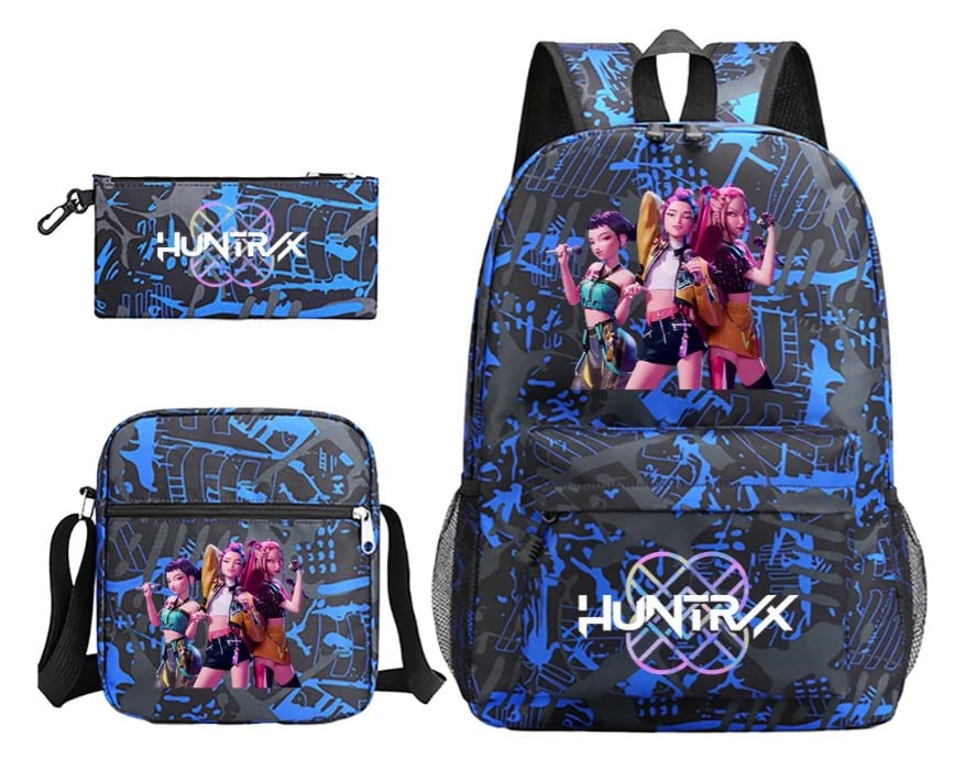 K-pop2025, Nueva Mochila Escolar Para Estudiantes Con Estampado Grupal De Cazadores De Brujas, Mochila De Hombro, Lapicera, Juego De Tres Piezas