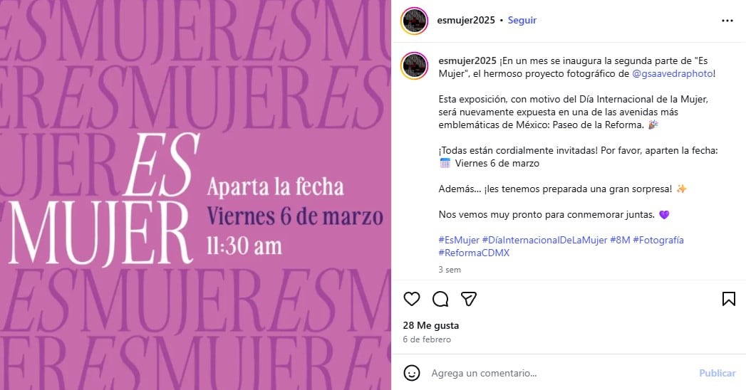 Exposición fotográfica de Gabriela Saavedra en Paseo de la Reforma