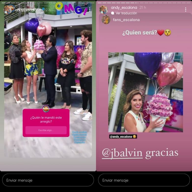 Andrea Escalona, regalo de J Balvin.