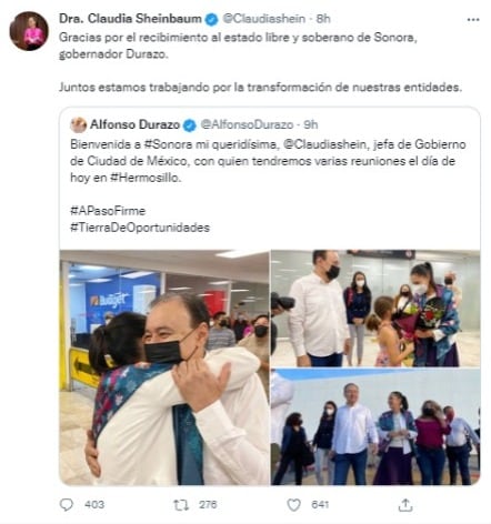 Alfonso Durazo respalda a Claudia Sheinbaum rumbo a las elecciones 2024