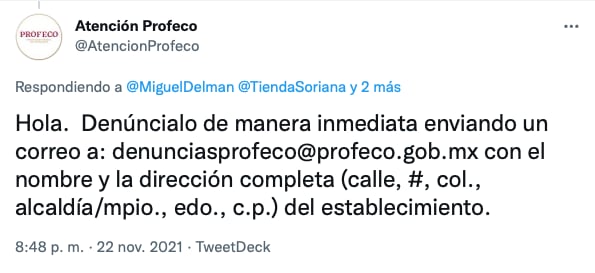 Atención Profeco anima a denunciar oferta simulada /@AtencionProfeco