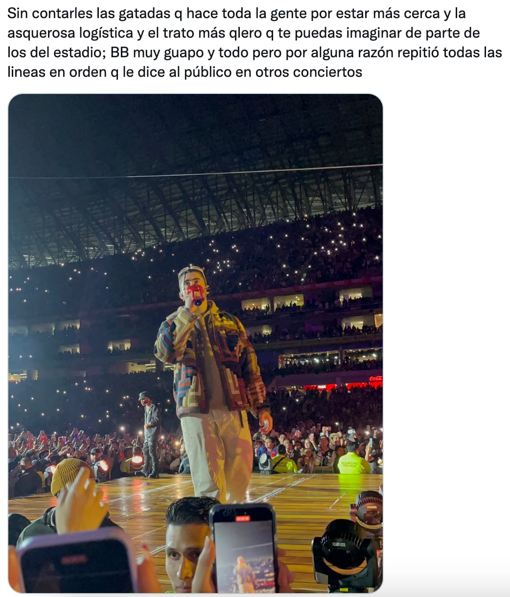 Fan de Bad Bunny asegura que su concierto no vale los 10 mil pesos que pagó