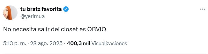 Yeri Mua habla de un hombre que "salió del closet" y creen que habla de Aaron Mercury