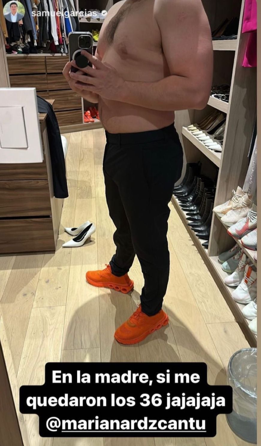 Samuel Garcia presume que es talla 36