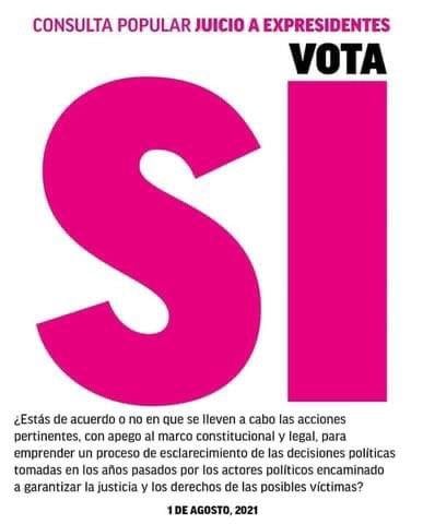 Pregunta de la consulta popular para juicios a expresidentes