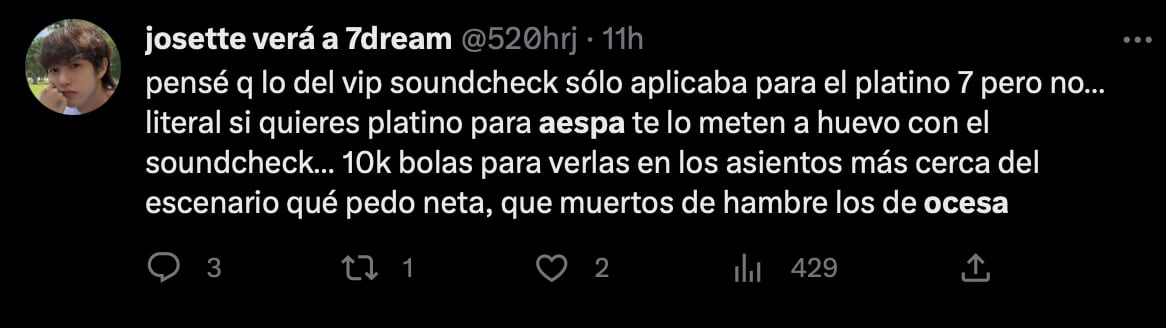Los fans de Aespa fueron víctimas Ticketmaster en la preventa de boletos para su concierto