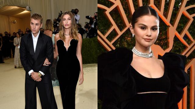 Justin Bieber, Hailey Bieber y Selena Gómez.