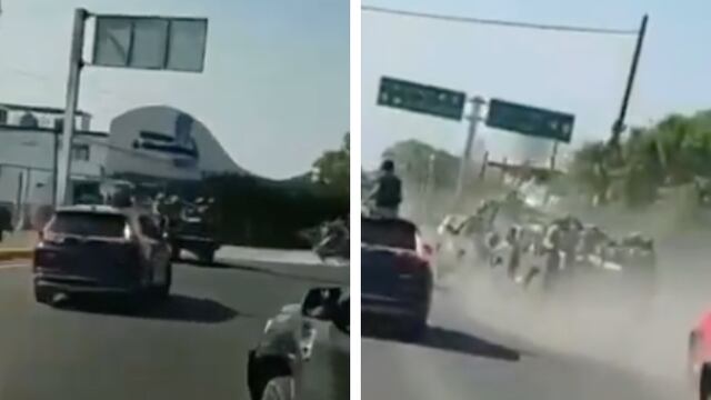 Captura de video de persecución del CJNG a elementos de la Sedena en Michoacán