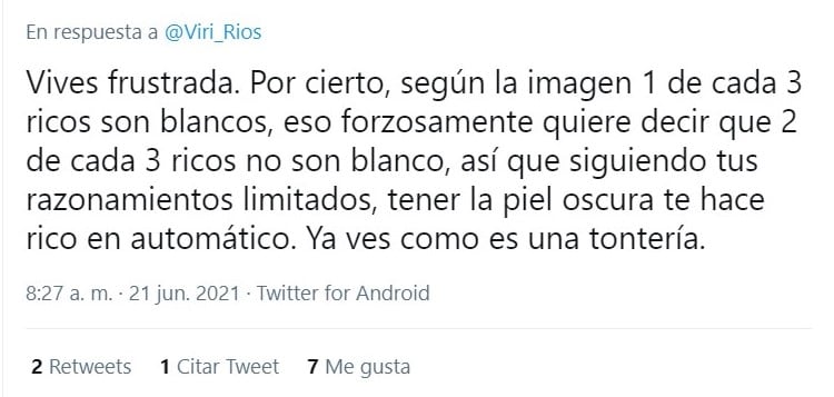 Respuesta de Usuario de Twitter