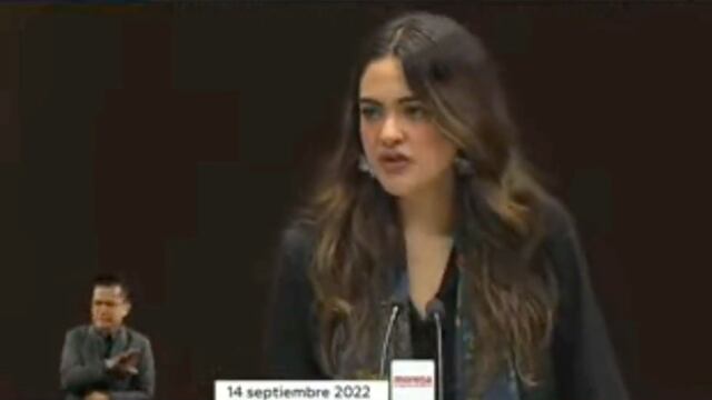 Andrea Chávez Treviño en el debate en la Cámara de Diputados por la ampliación del Ejército en tareas de seguridad hasta 2029