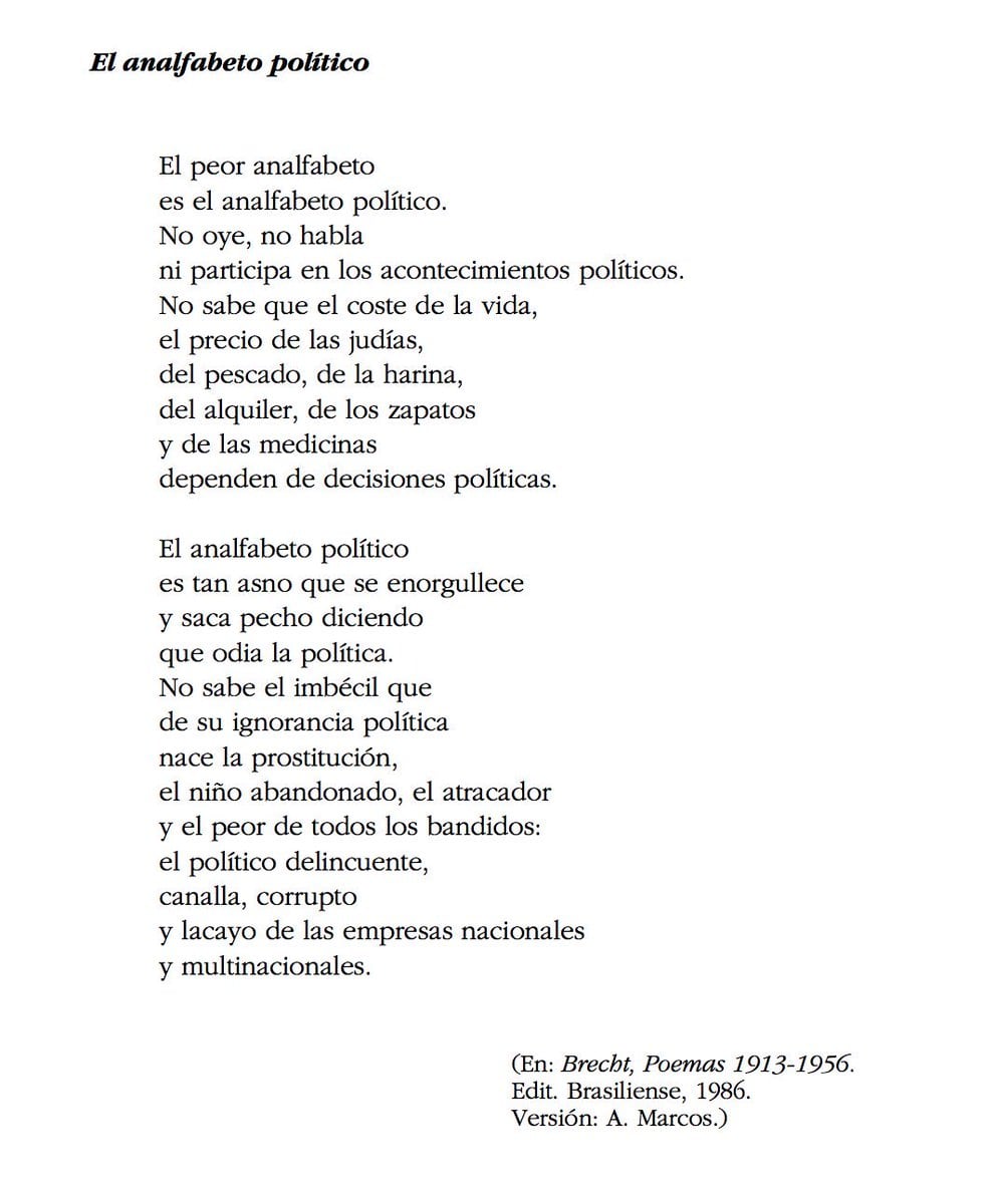 Poema de Bertolt Brecht