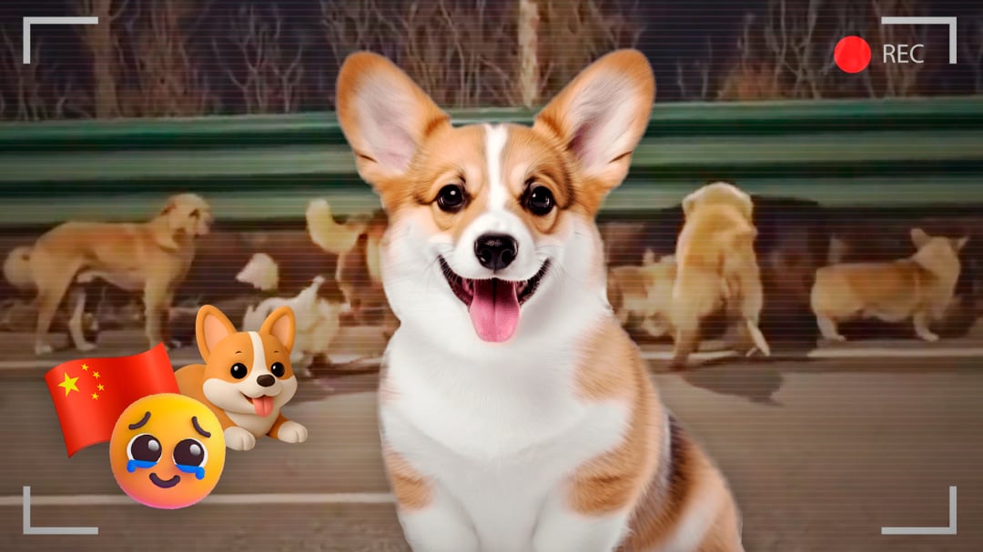 La verdad del video de perros que siguen a un corgi