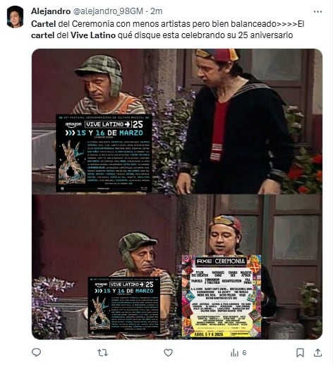 Memes por el cartel del Vive Latino 2025