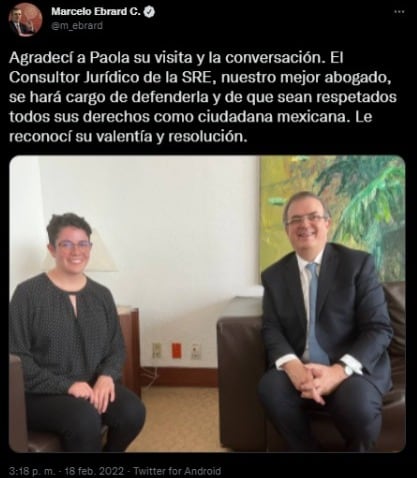 Paola Schietekat y Marcelo Ebrard
