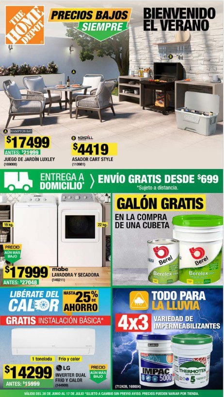 Folleto Home Depot: Los precios más bajos de hoy y al 17 de julio para que arregles tu casa