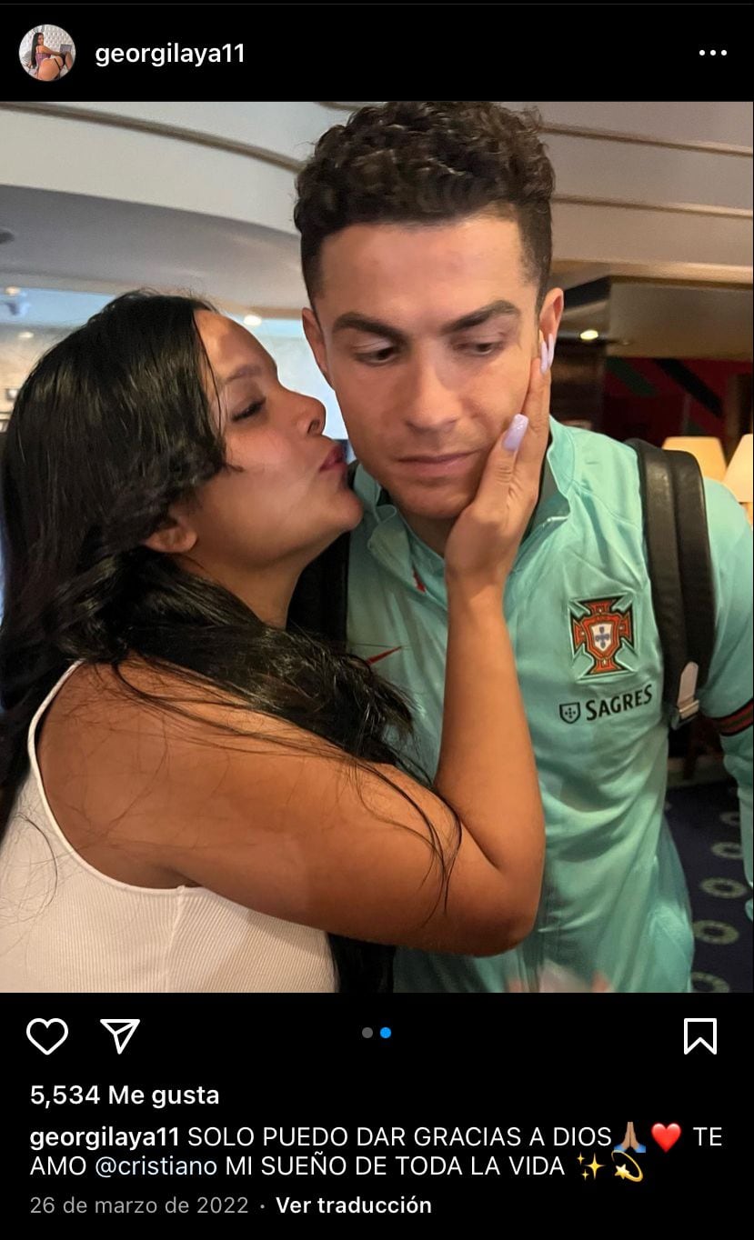 Cristiano Ronaldo y la influencer venezolana que dice haber tenido relaciones sexuales con él.