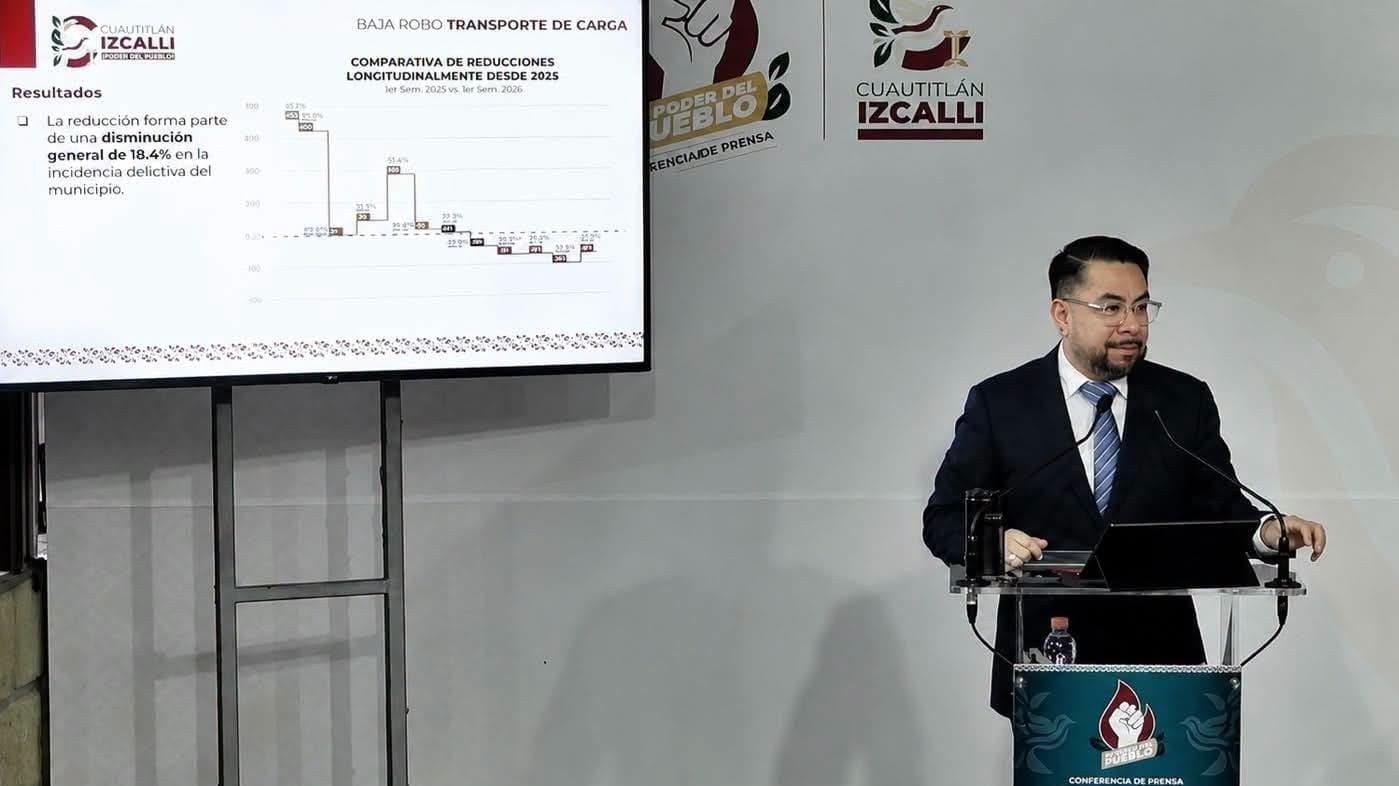 Cuautitlán Izcalli reduce 28.4% el robo a transporte de carga en 2026