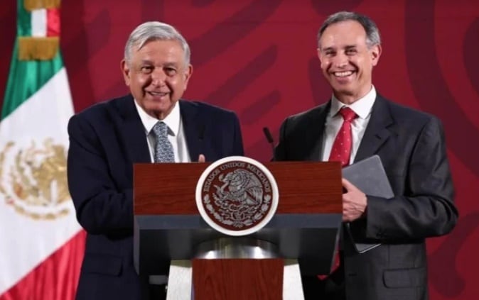 El presidente Andrés Manuel y Hugo López- Gatell