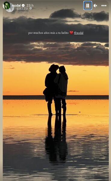 Cazzu y Christian Nodal intercambian amorosos mensajes