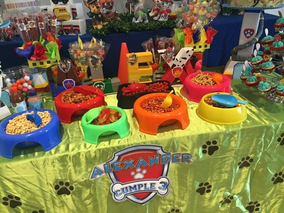 Mesa de dulces de Paw Patrol
