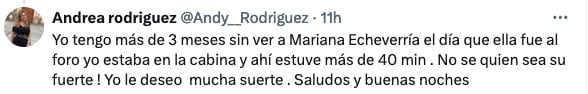 Andrea Rodríguez responde a argumentos de Mariana Echeverría.
