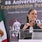 Sheinbaum llama a impulsar gas y energías renovables en el aniversario de la expropiación petrolera
