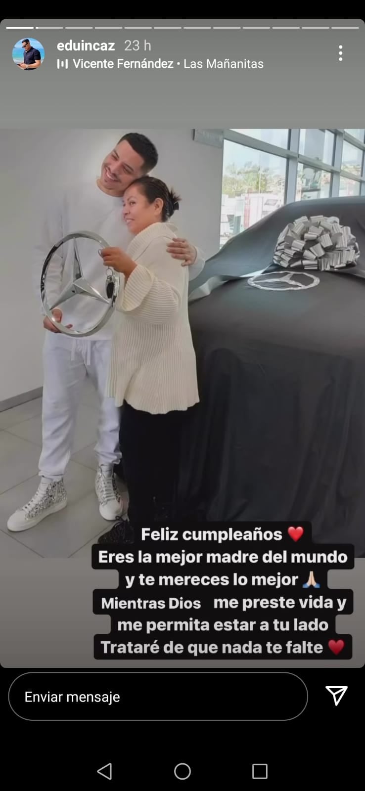 Historia de Instagram de Eduin Caz