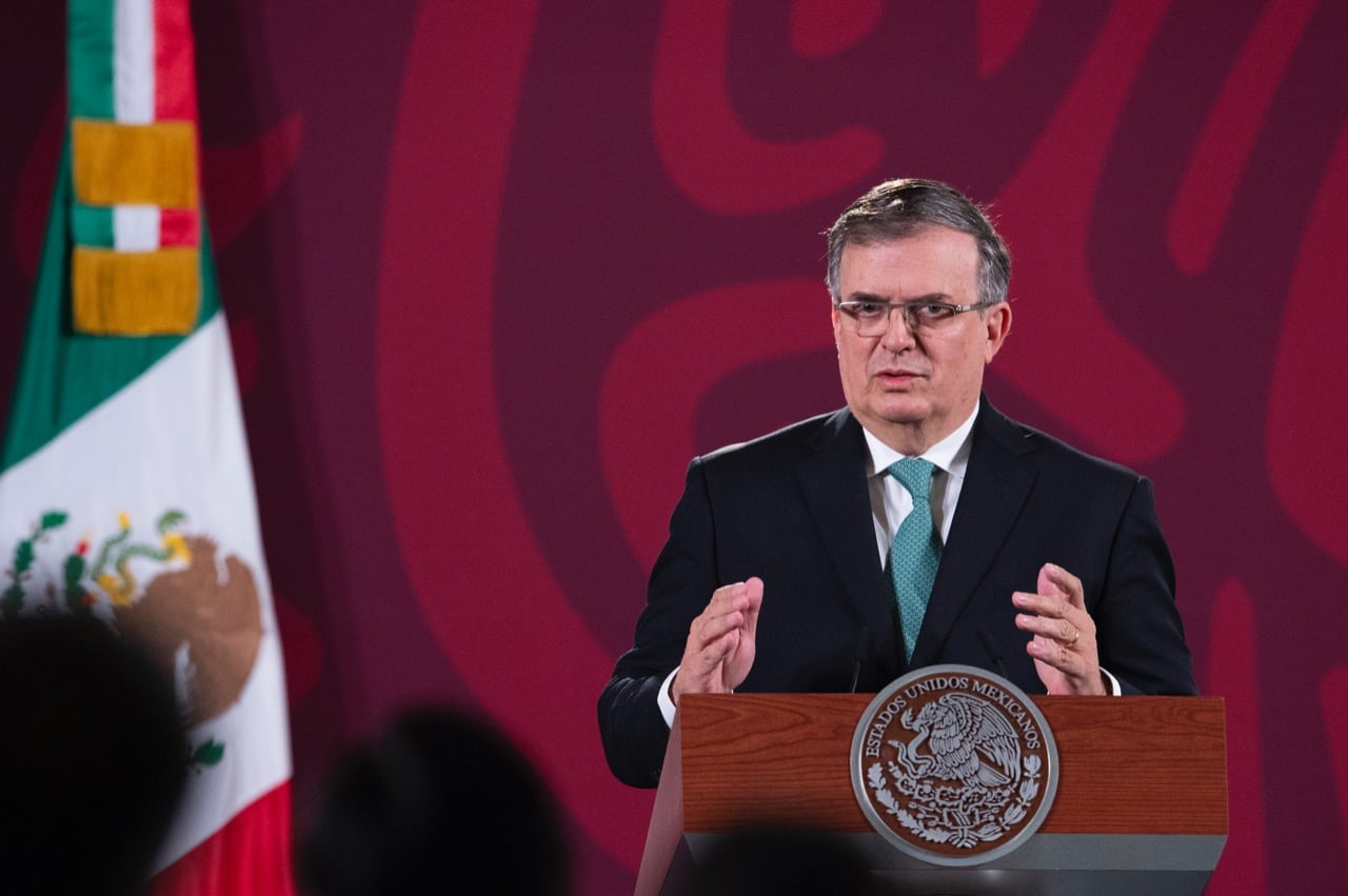 Marcelo Ebrard en la conferencia mañanera de AMLO del 4 de marzo