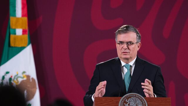 Marcelo Ebrard en la conferencia mañanera de AMLO del 4 de marzo