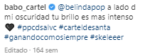 Babo de Cartel de Santa manda mensajes a Belinda.