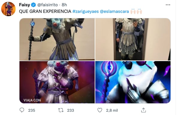 Faisy agradece apoyo durante su participación en ¿Quién es la máscara 2021?
