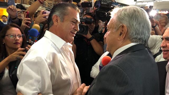 El gobernador Jaime Rodríguez y el presidente electo Andrés Manuel López Obrador.