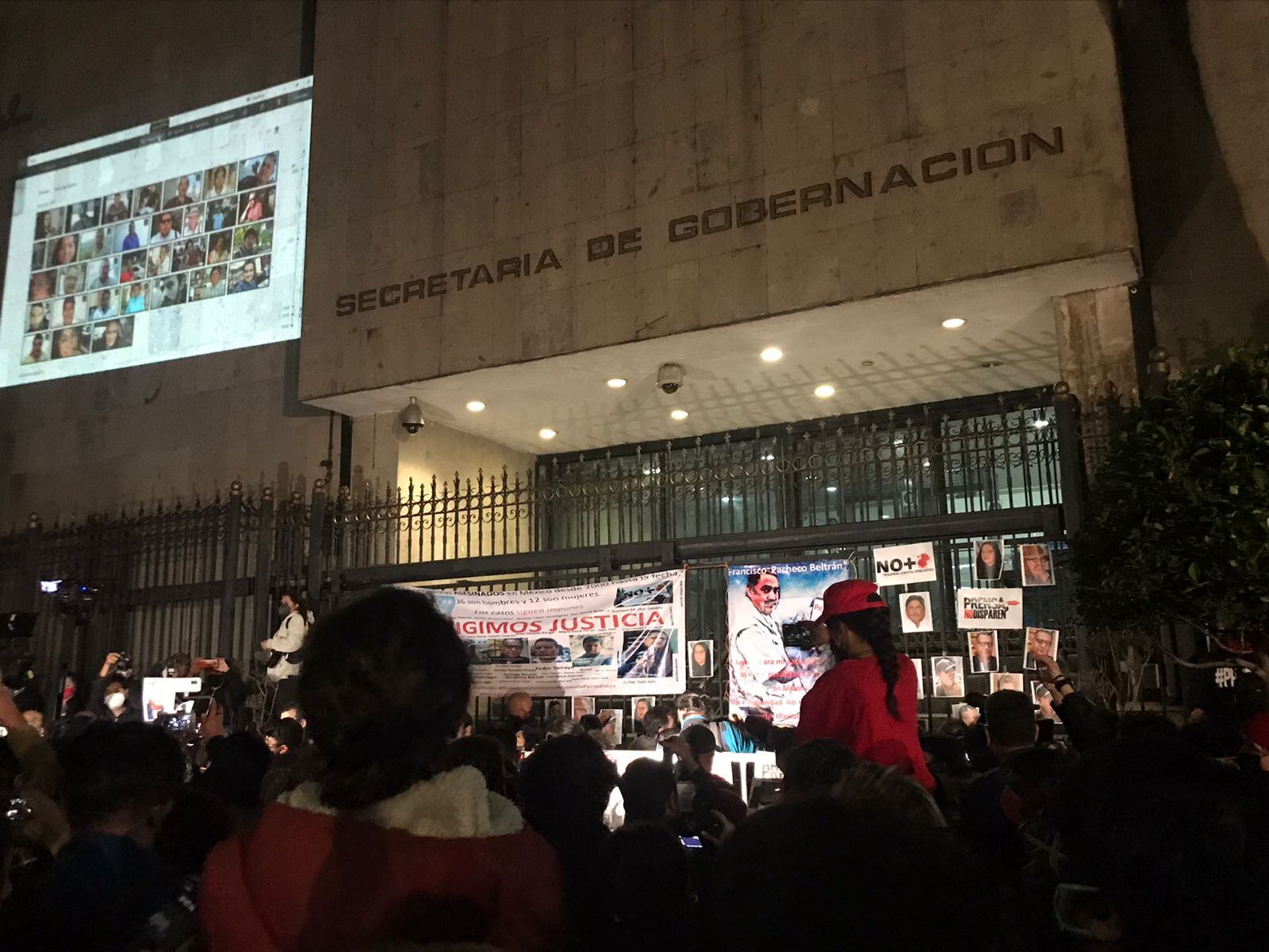 Protesta en Gobernación por periodistas asesinados