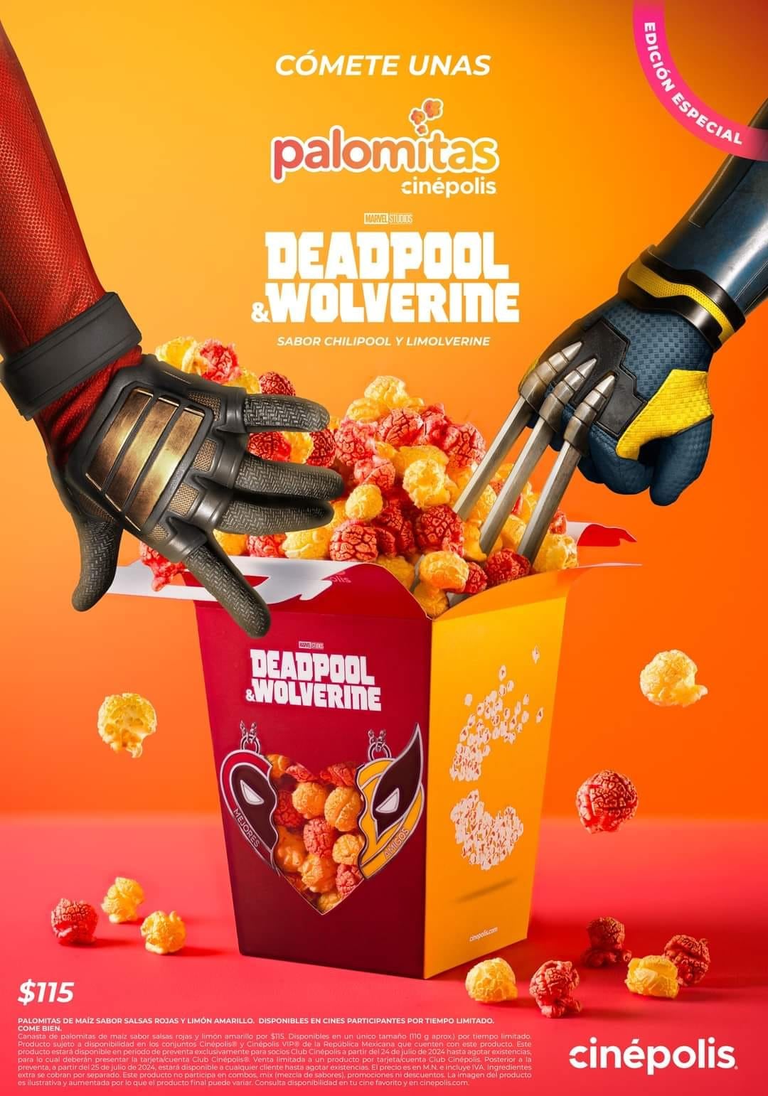 Palomitas de Deadpool & Wolverine en Cinépolis
