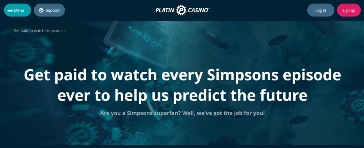 Platin Casino / Página web
