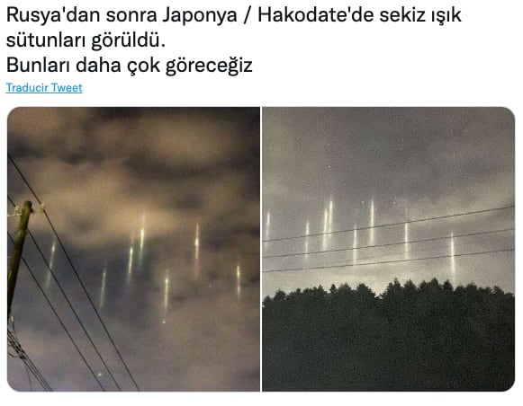 Luces en el cielo de Japón y Filipinas