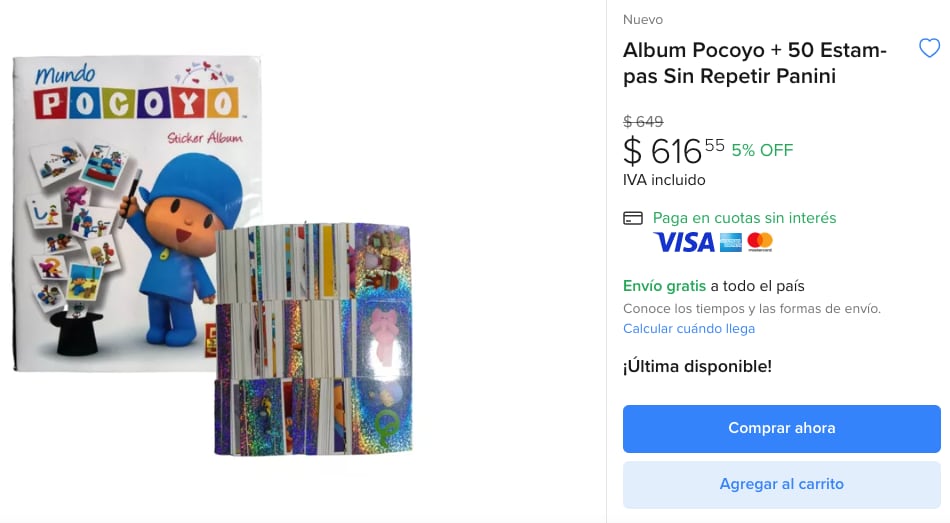 Álbum de estampas de Pocoyó