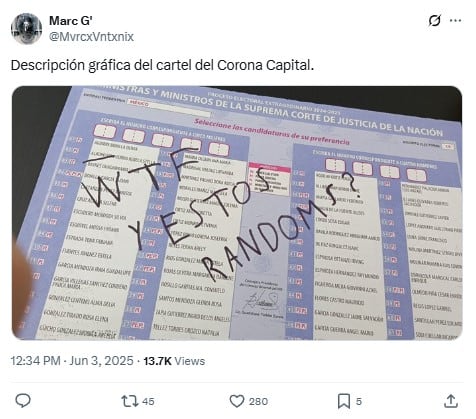 Memes por el cartel del Corona Capital 2025