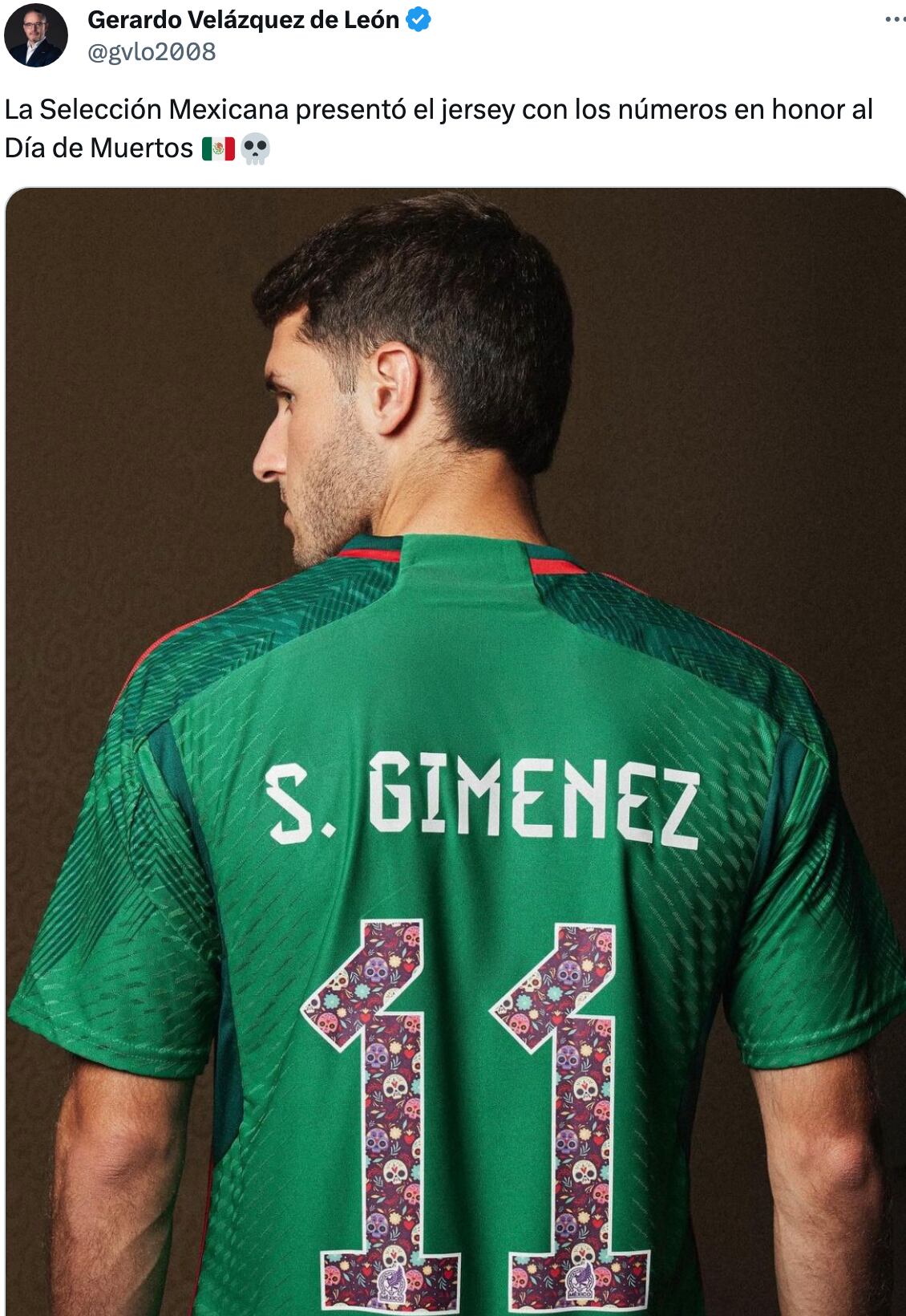 Selección Mexicana usará números especiales por el Día de Muertos