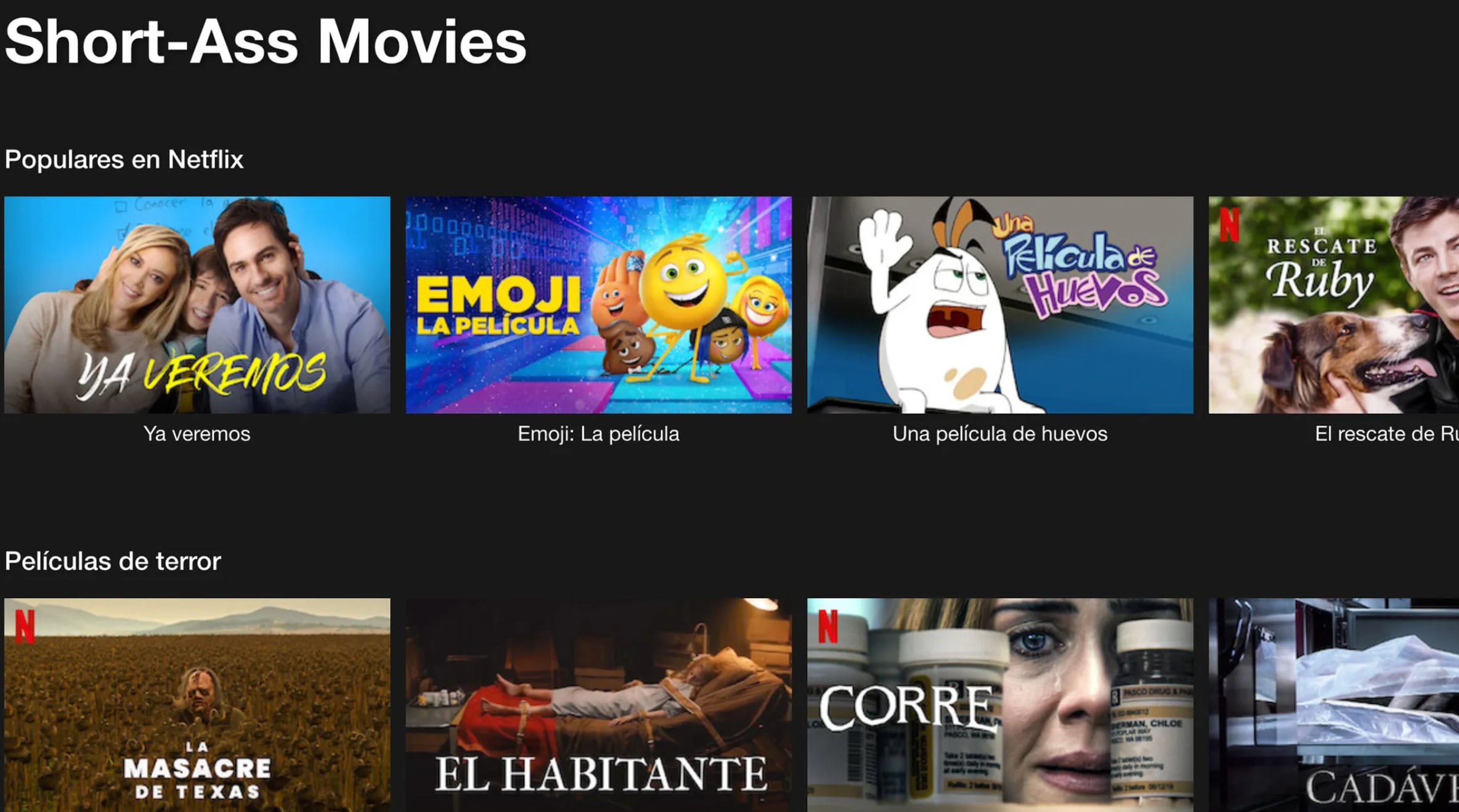 Netflix añade sección de películas cortas