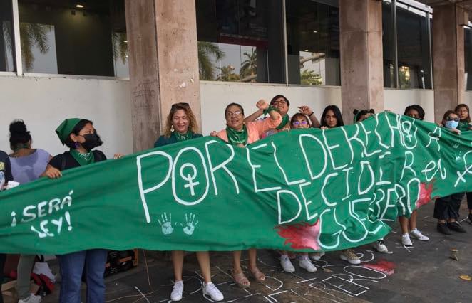 Protesta a favor del aborto legal en Guerrero