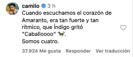 Camilo revela nombre de su segundo bebé
