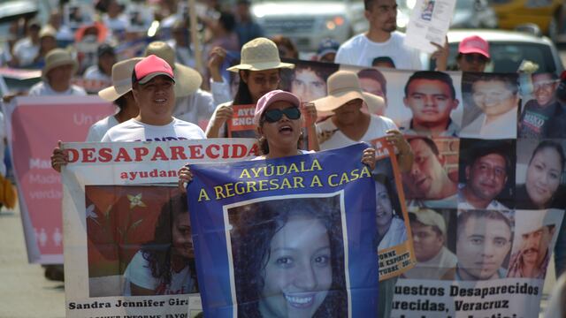 Protesta por desaparecidos en Veracruz.